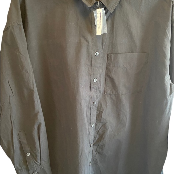 Madewell oversize size medium black blouse button up nwts - Picture 7 of 9